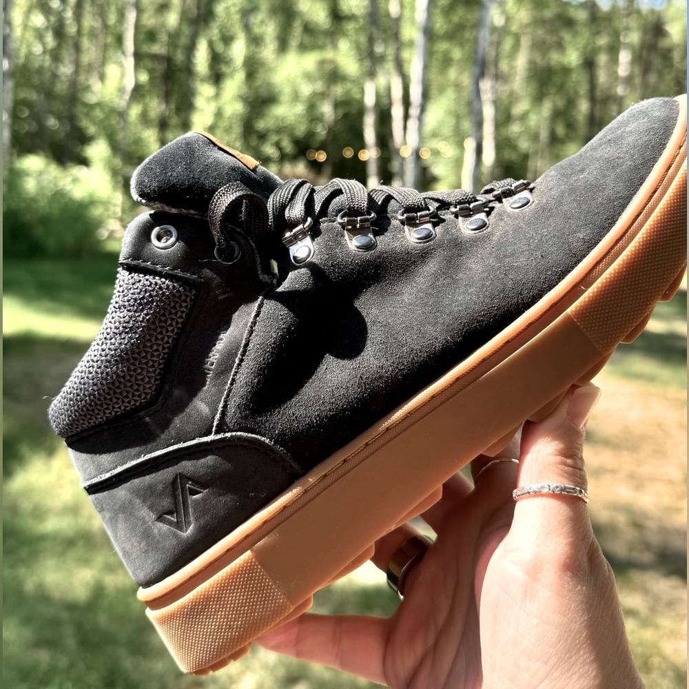 Women’s Forsake Black and Tan High-Top Sneakers with Gum Sole